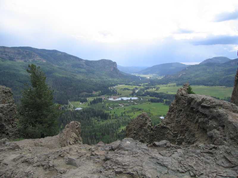 Scenic overlook down from Wolf Creek Pass