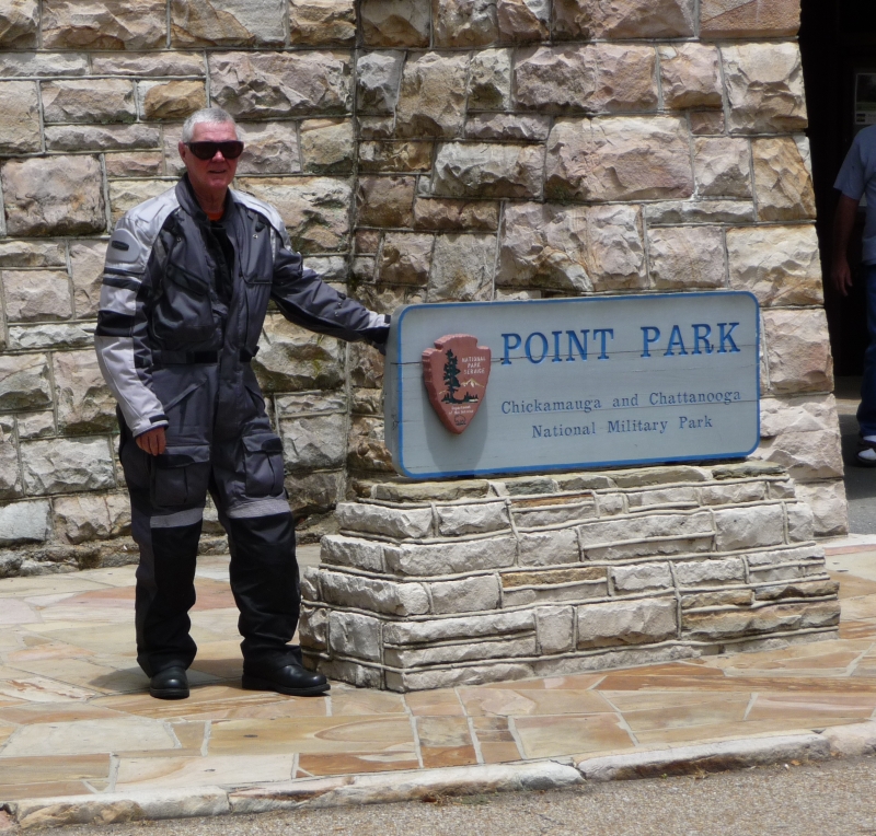 Boyd at the entrance to Point Park