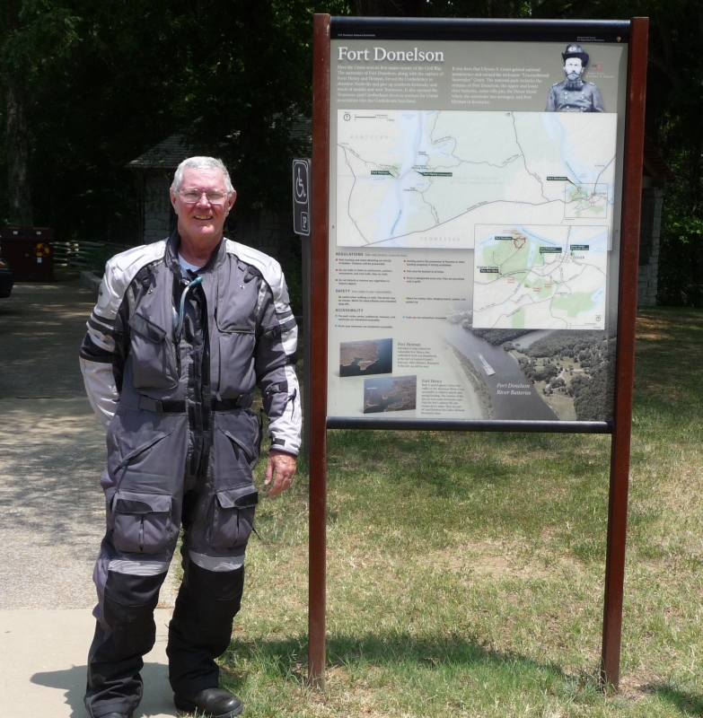 Boyd in front of the Fort Donelson sign