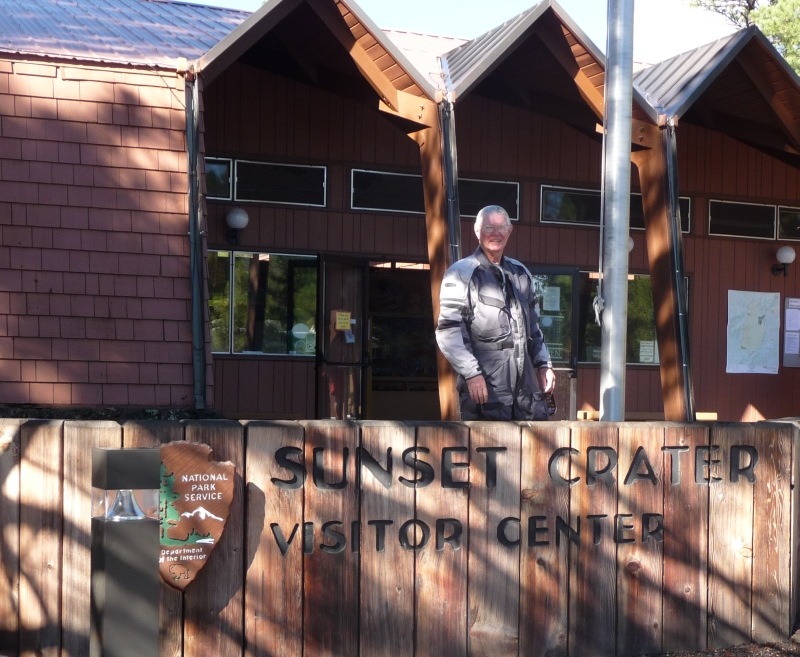 Boyd in front of the Sunset Crater Volcano NM Visitor Center