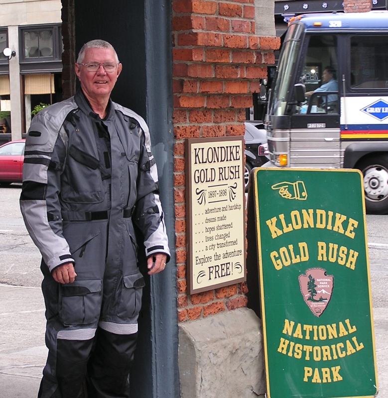 Boyd in front of the Klondike Gold Rush NHP