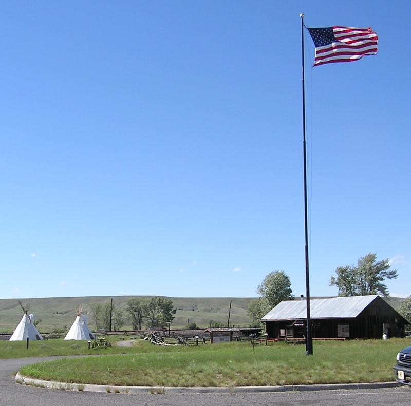 flag standing out from the pole at the Grant-Kohrs Ranch NP
