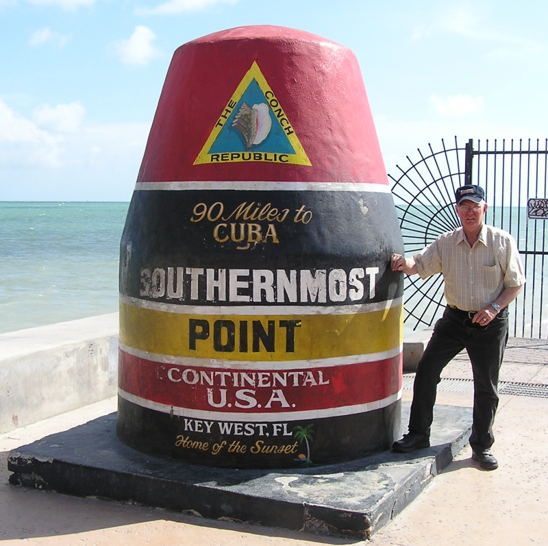 Boyd at the "Southernmost Point" monument