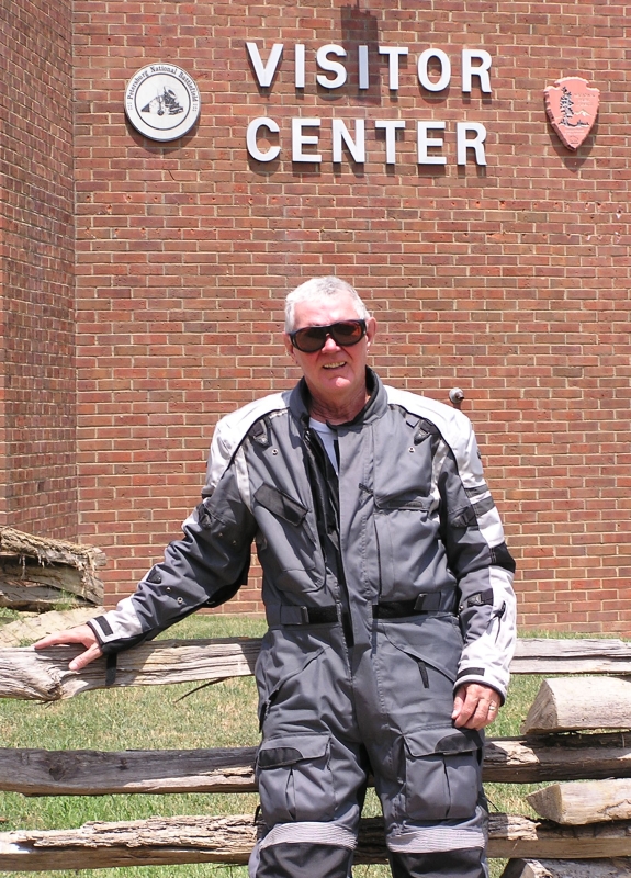 Boyd in front of the Petersburg NB Visitor Center