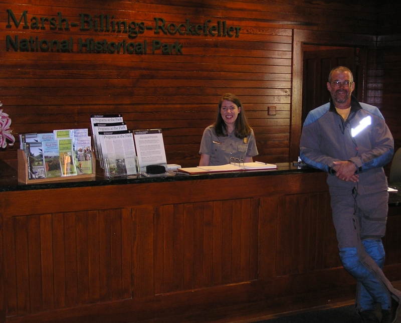 Fulton in the visitor center at Marsh-Billings-Rockefeller