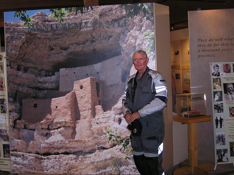 Boyd inside the Montezuma Castle visitor center