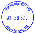 Friendship Hill NHS stamp