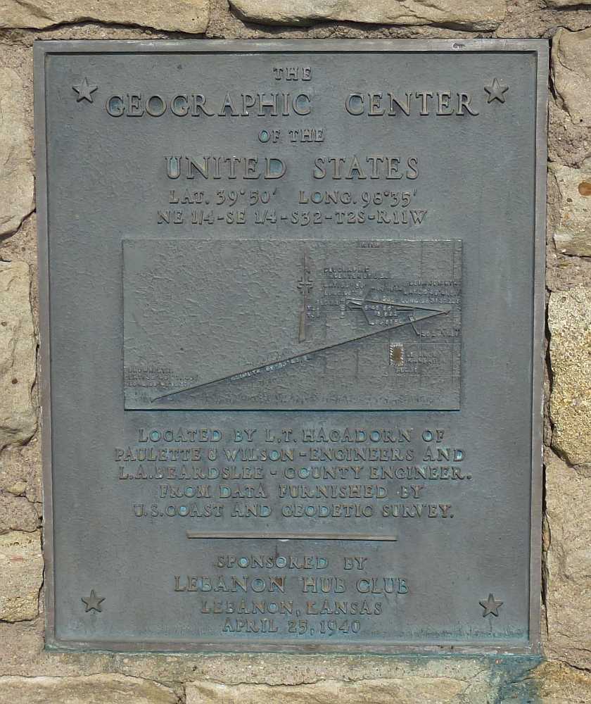 Conterminous Center of the US monument plaque