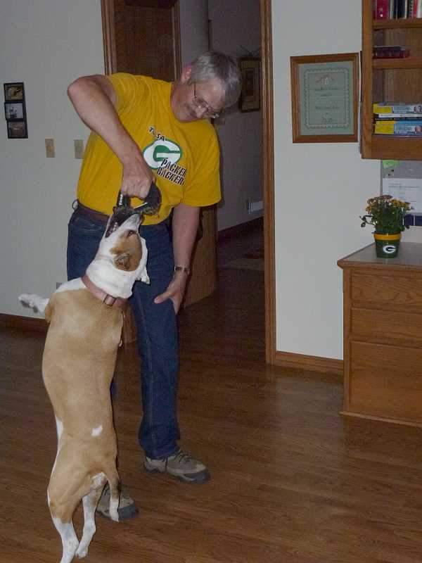 Mike playing with Zoey