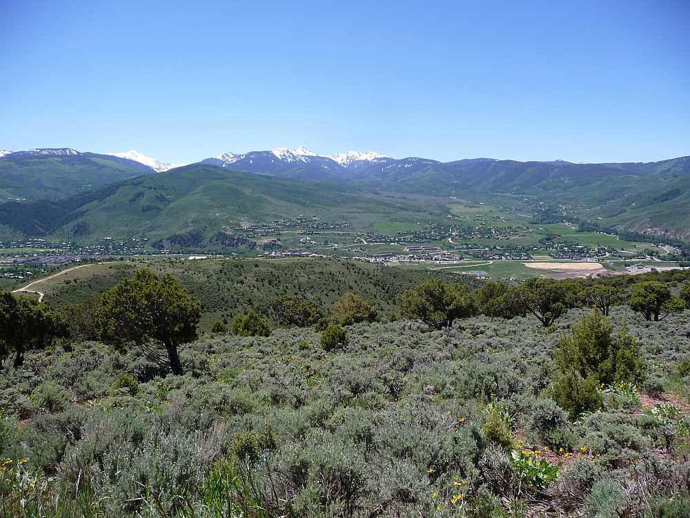 View across Vail valley looking southwest
